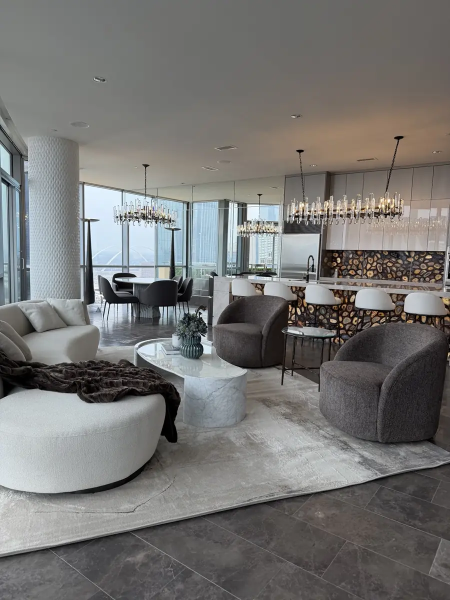 Finished high-rise living room